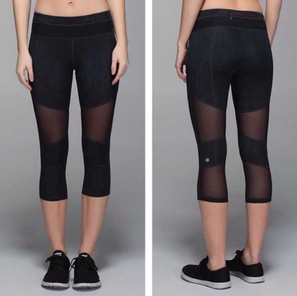 RARE Lululemon Mesh With Me Crop Animal Swirl 6